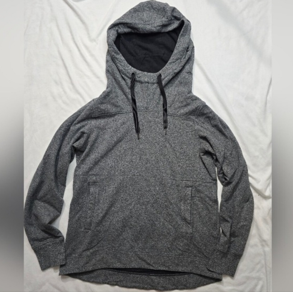Lululemon Split Pullover Hoodie Sweatshirt Heathered Speckled Black Grey Size 6